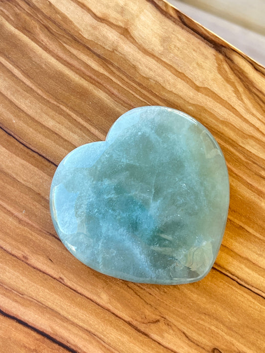 Aquamarine Heart Large