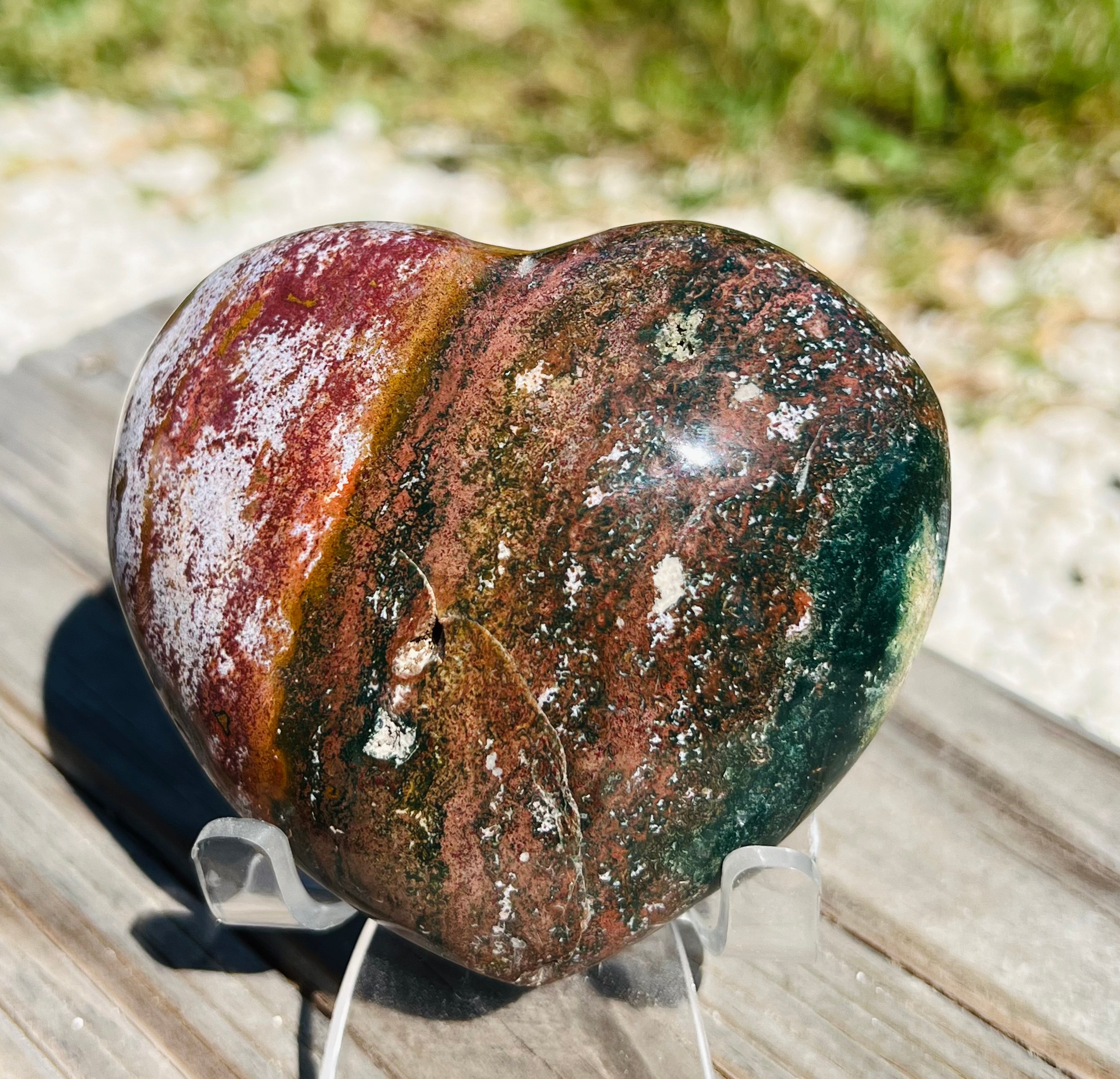 Ocean Jasper XL Heart