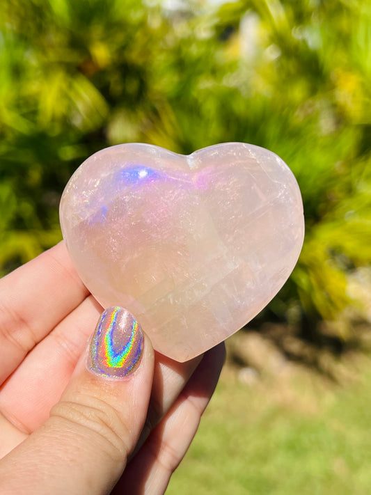 Angel Aura Rose Quartz Heart