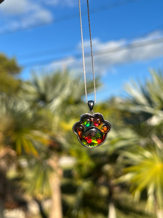 Ammolite Paw Necklace