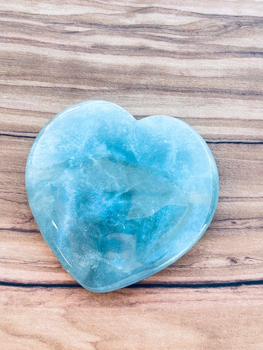 Aquamarine Heart Large