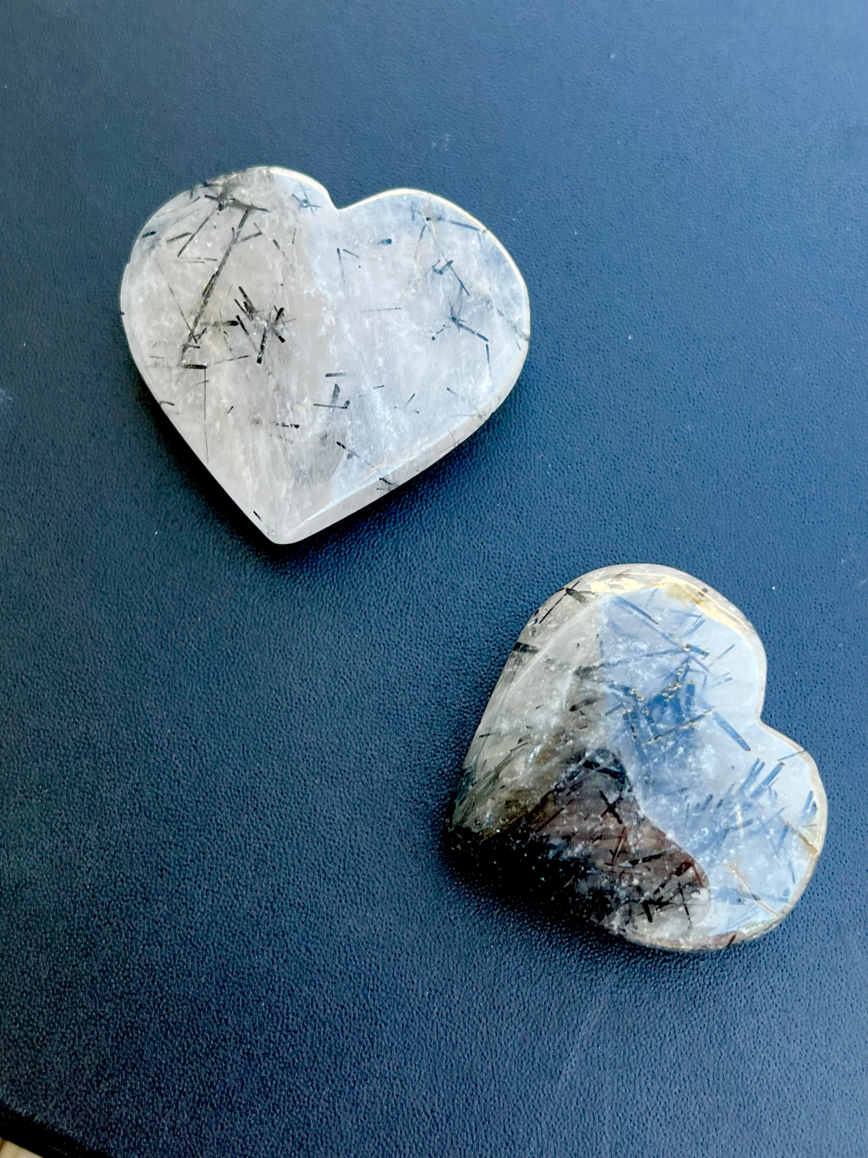 Black tourmaline Quartz Heart