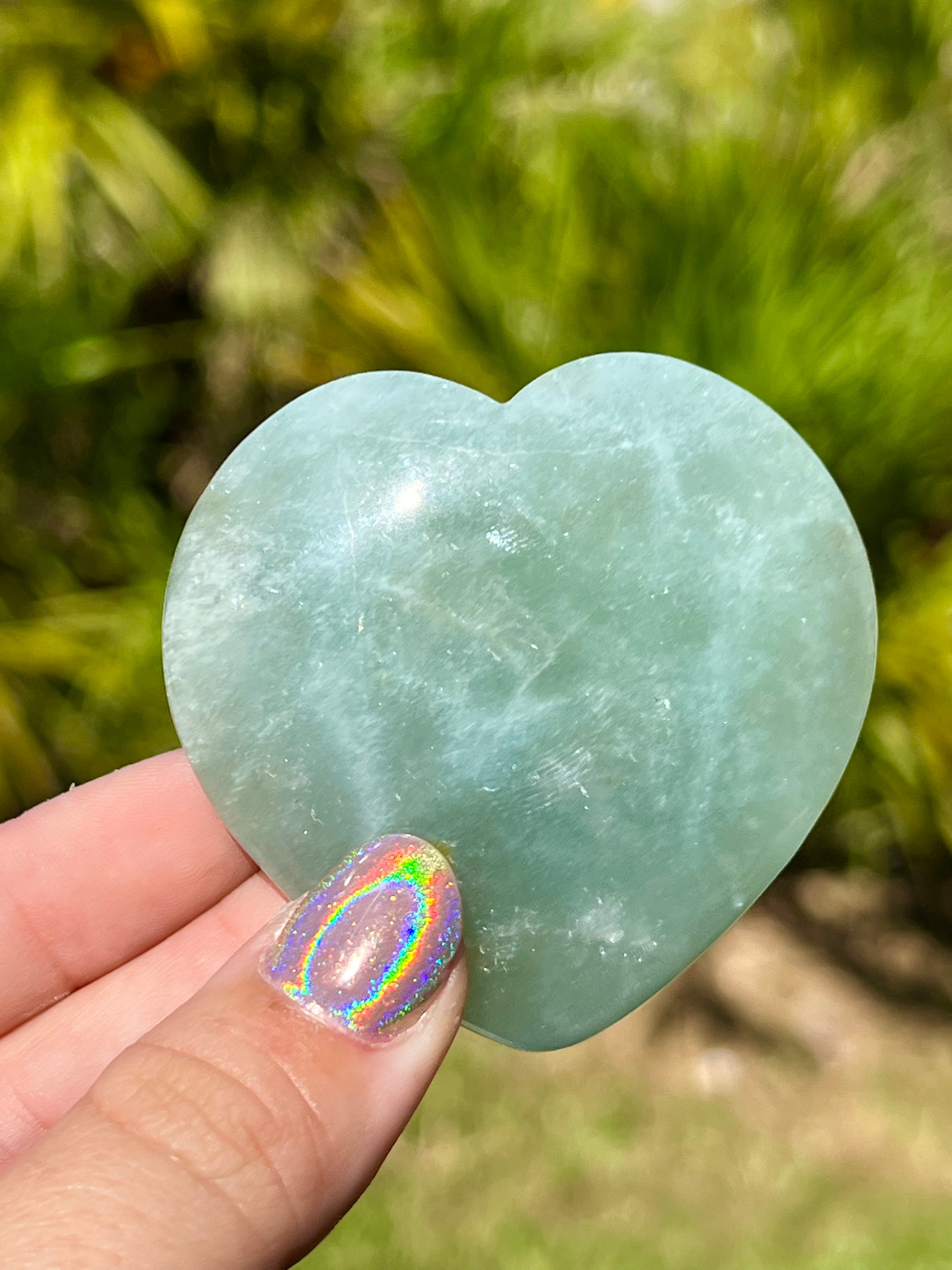 Aquamarine Heart Large