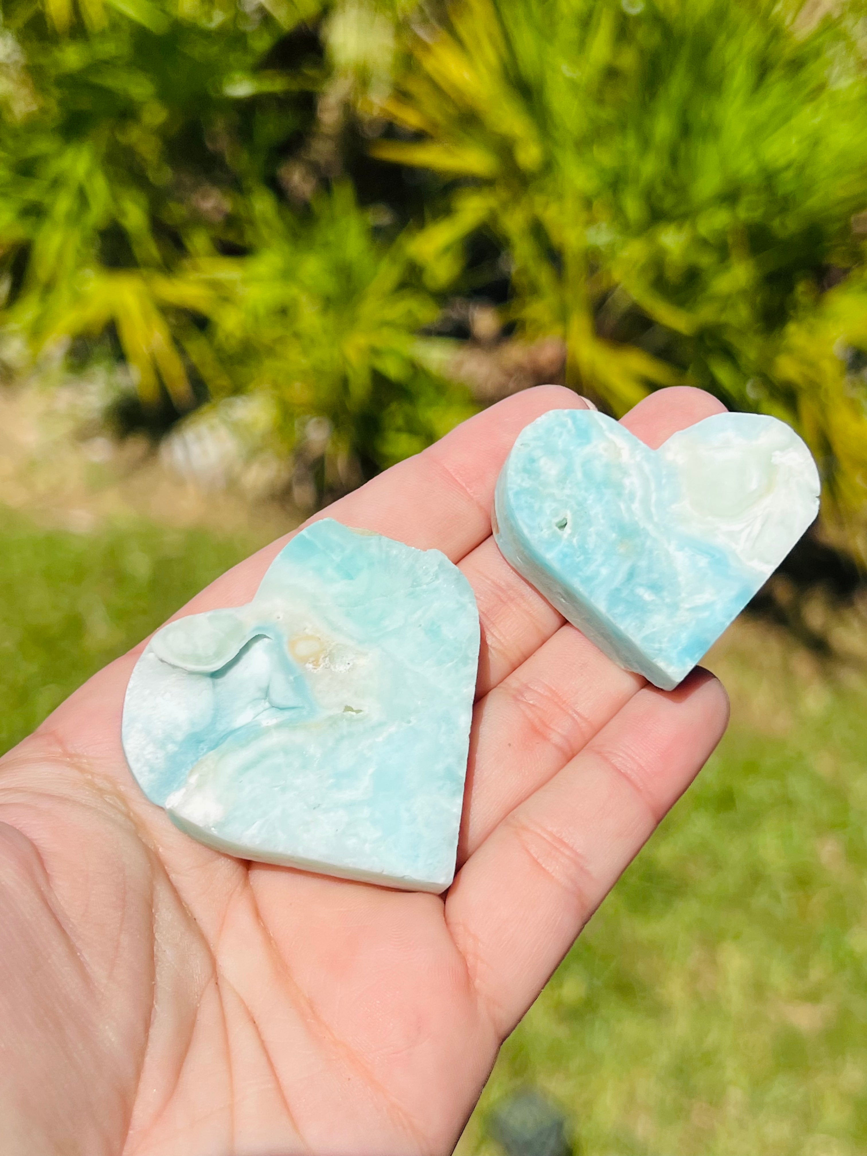 Druzy Blue Caribbean calcite Heart