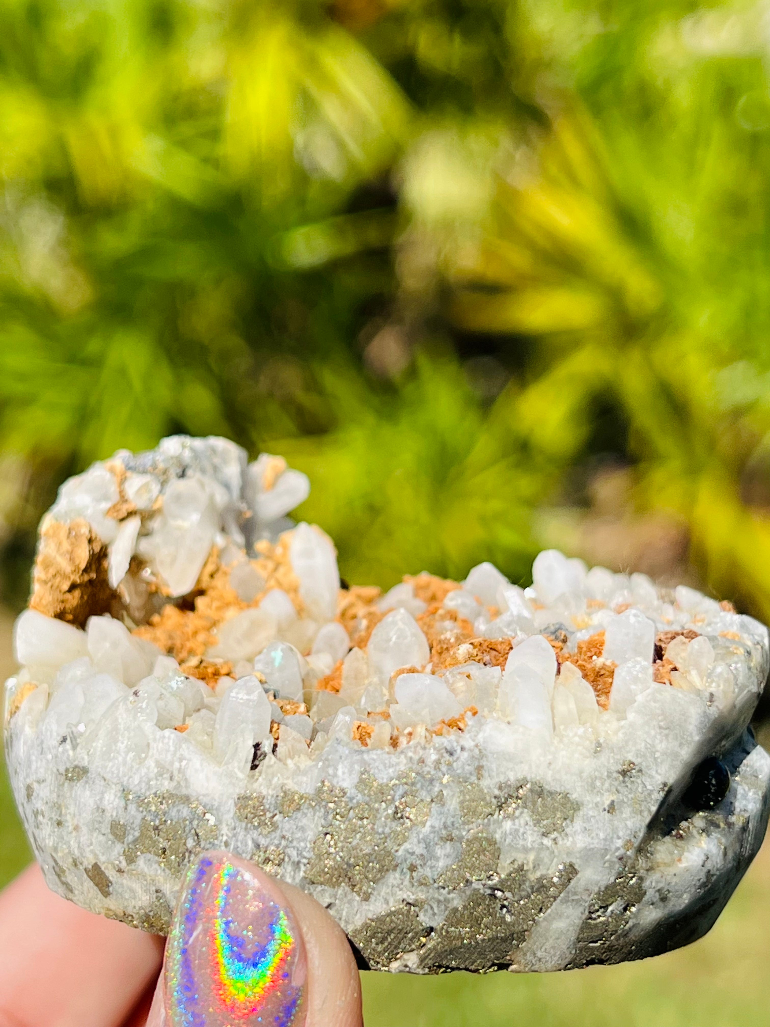 Raw Quartz & Pyrite hedgehog