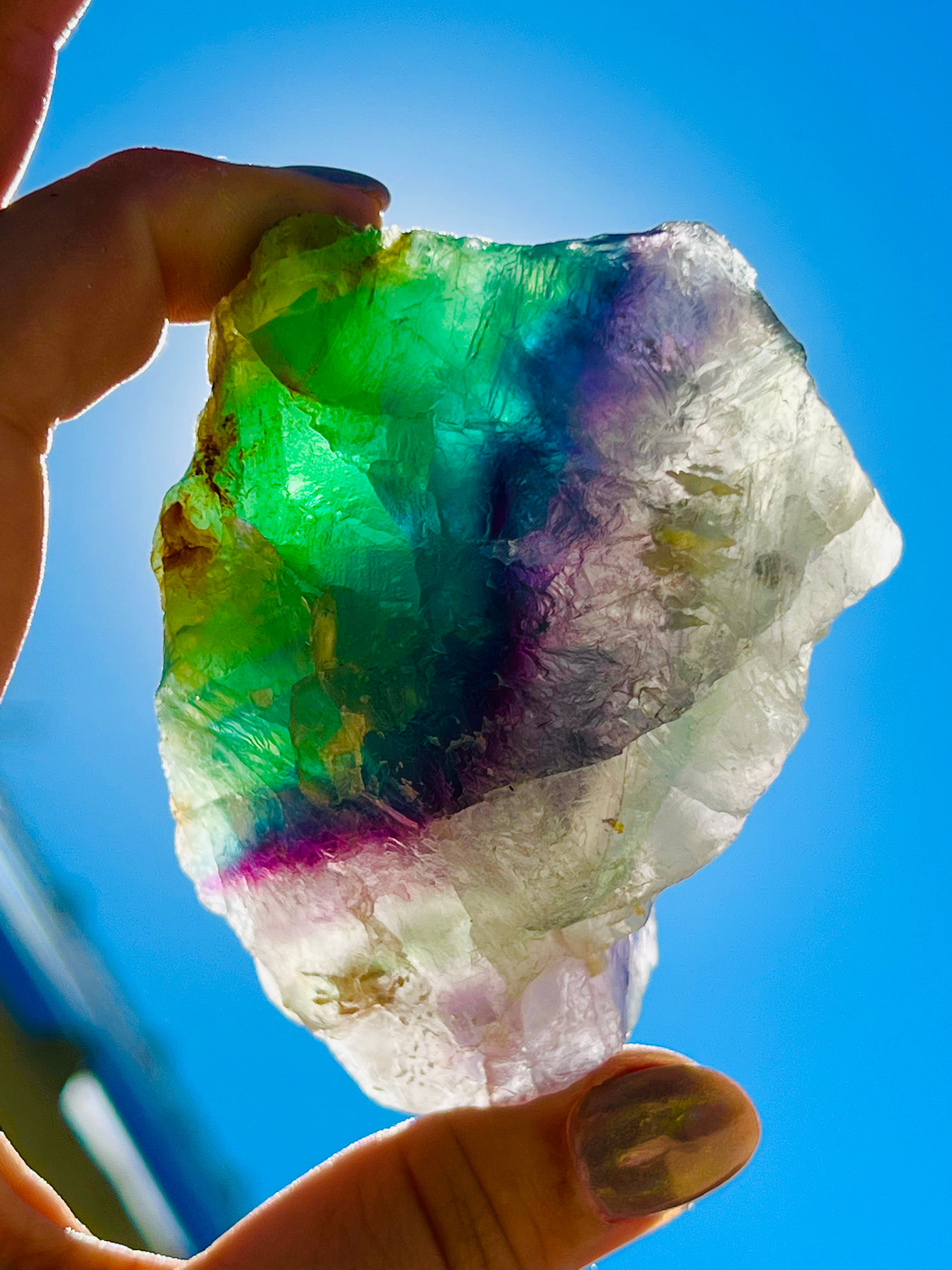 Raw Rainbow Fluorite Large