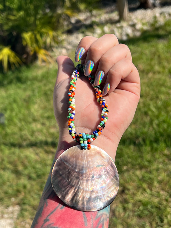 Beaded Goddess Sea Shell Necklace