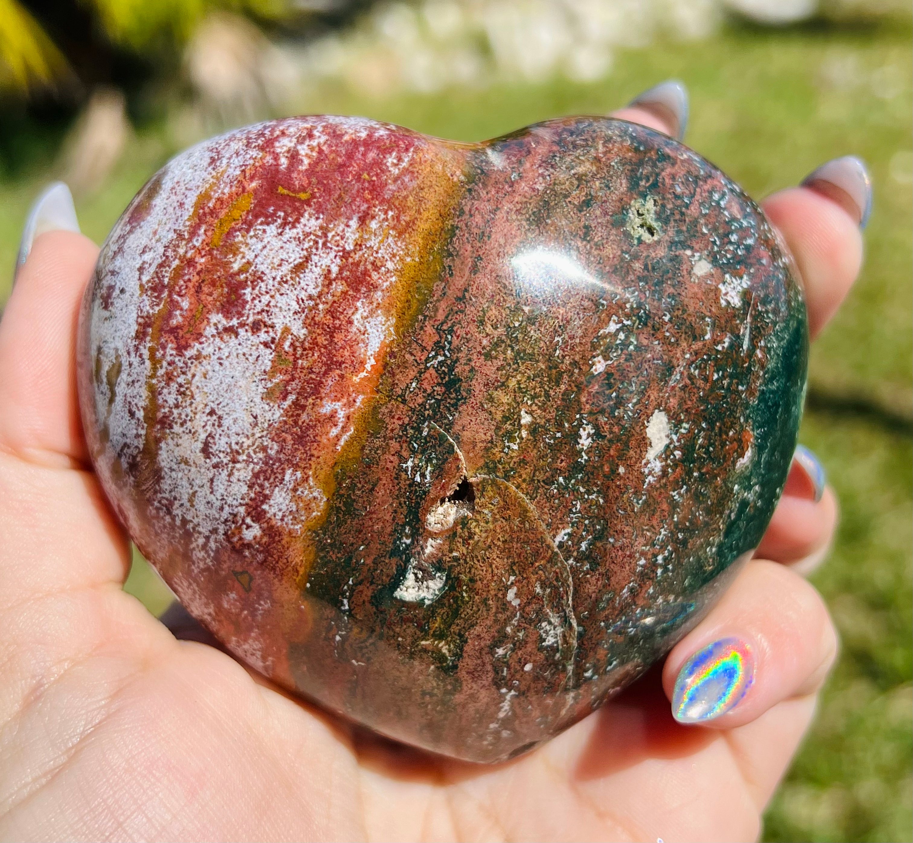 Ocean Jasper XL Heart