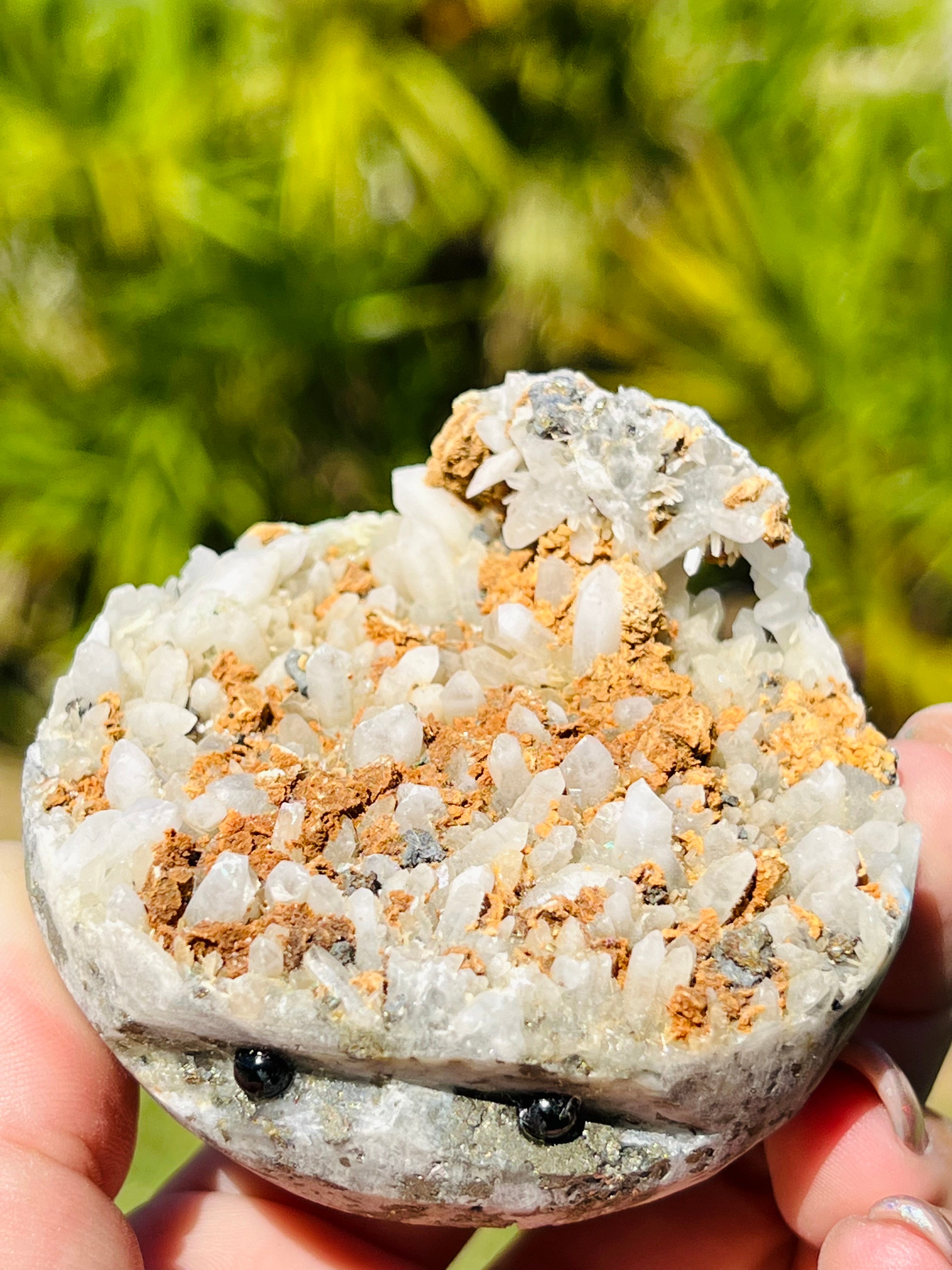 Raw Quartz & Pyrite hedgehog